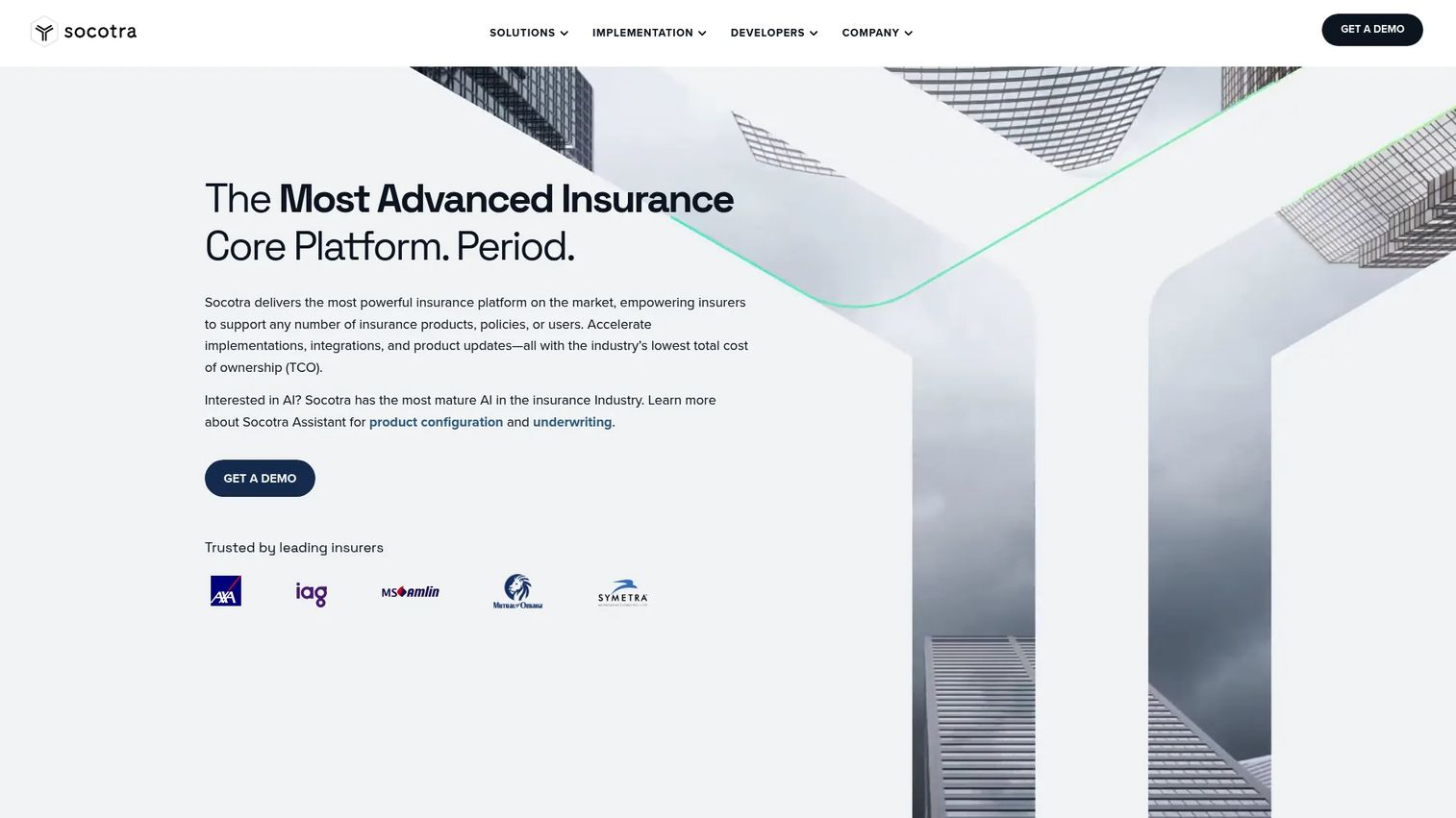Socotra cloud-native API-first insurance core platform architecture