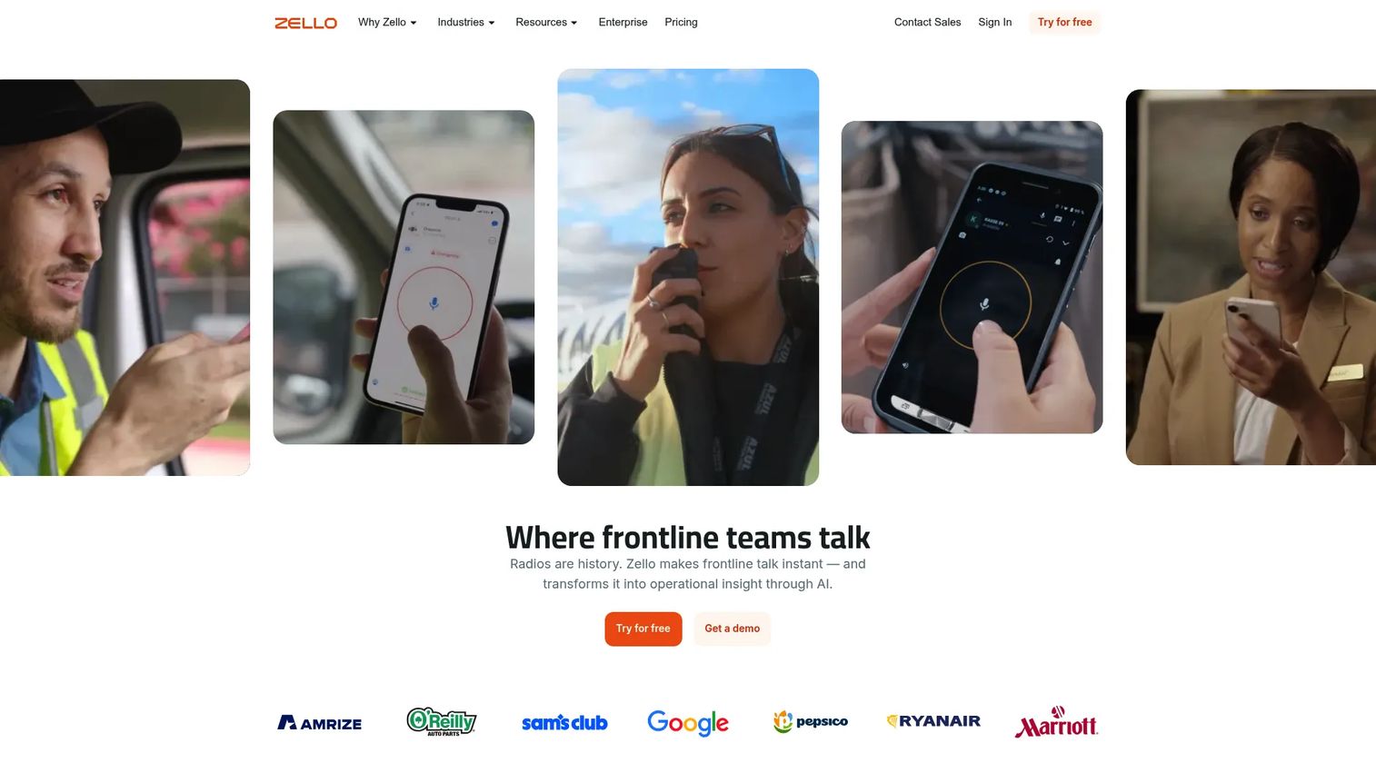 Zello push to talk software interface