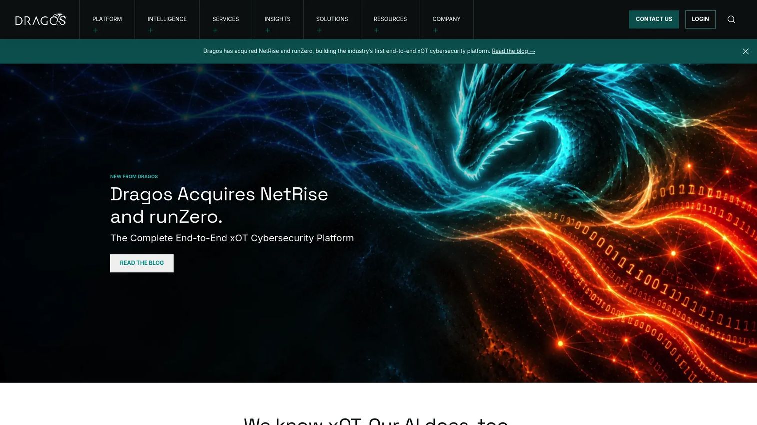 Dragos OT cybersecurity platform for industrial threat detection