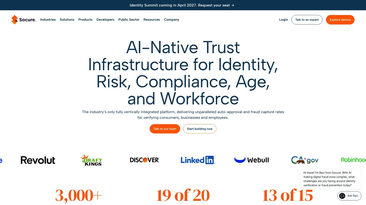 Socure identity verification and fraud platform