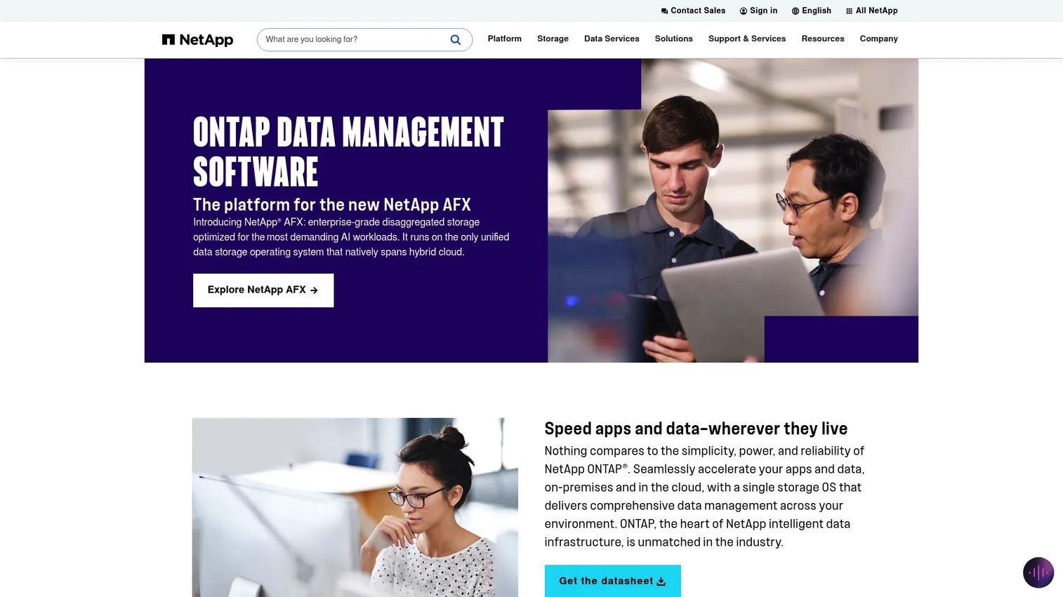 NetApp ONTAP management for hybrid-cloud block storage workloads.