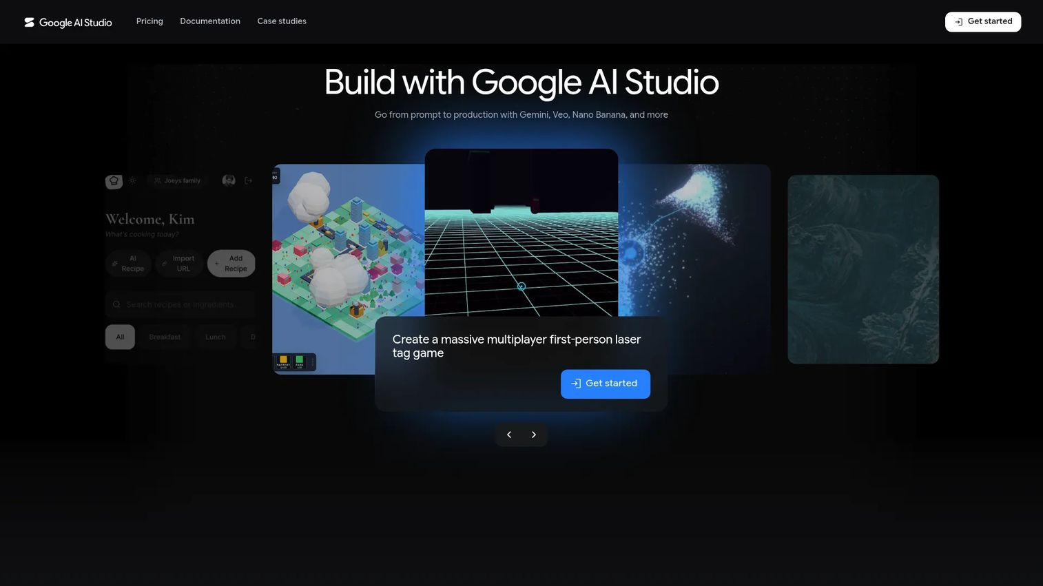 Google AI Studio workspace for prototyping Gemini model prompts