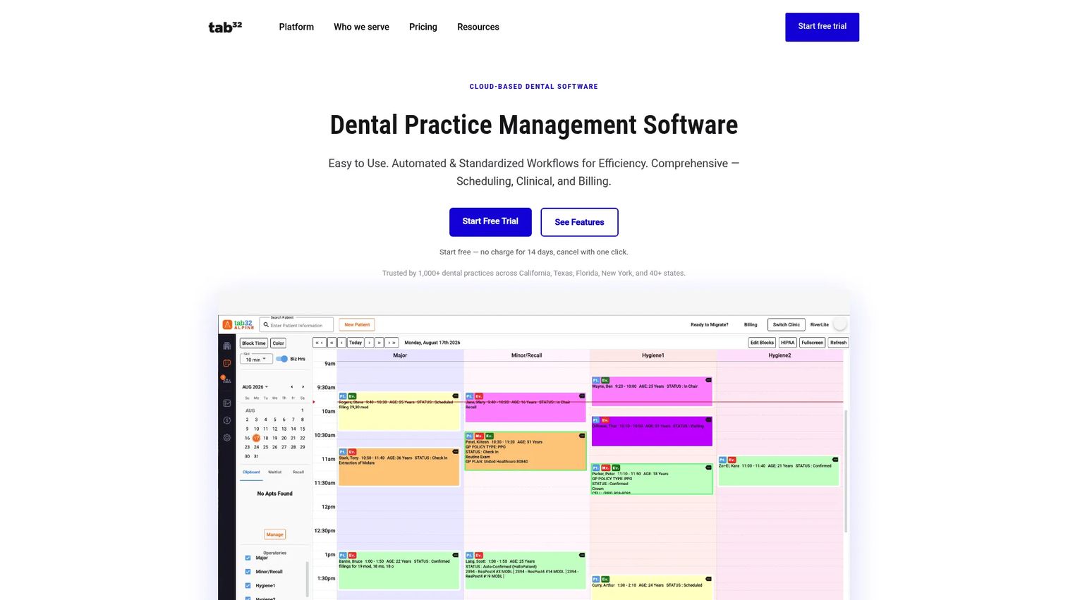 tab32 cloud dental platform and patient engagement tools