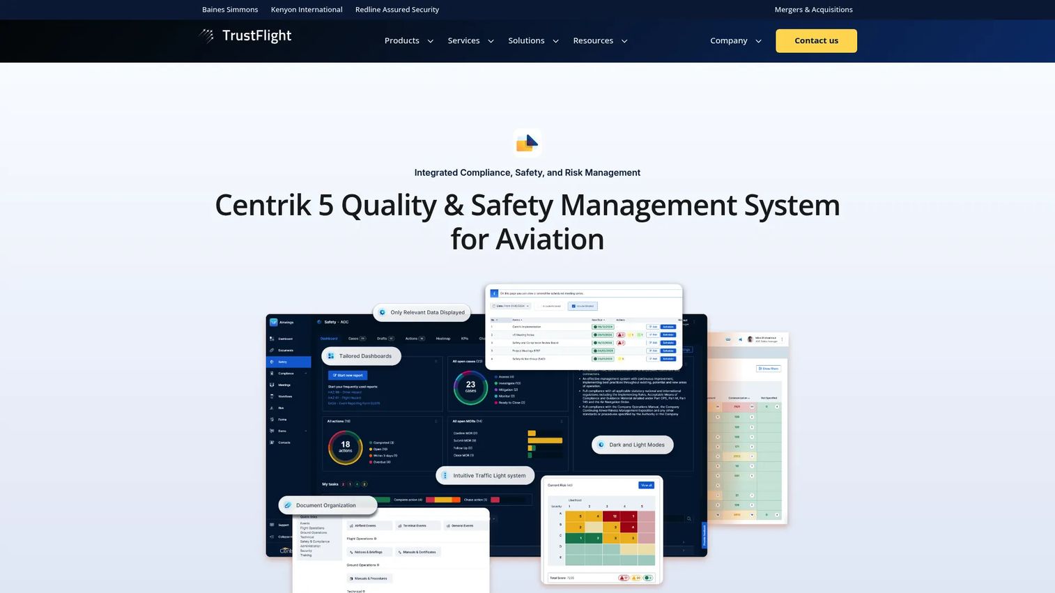 Centrik integrated aviation safety, quality, and document management platform