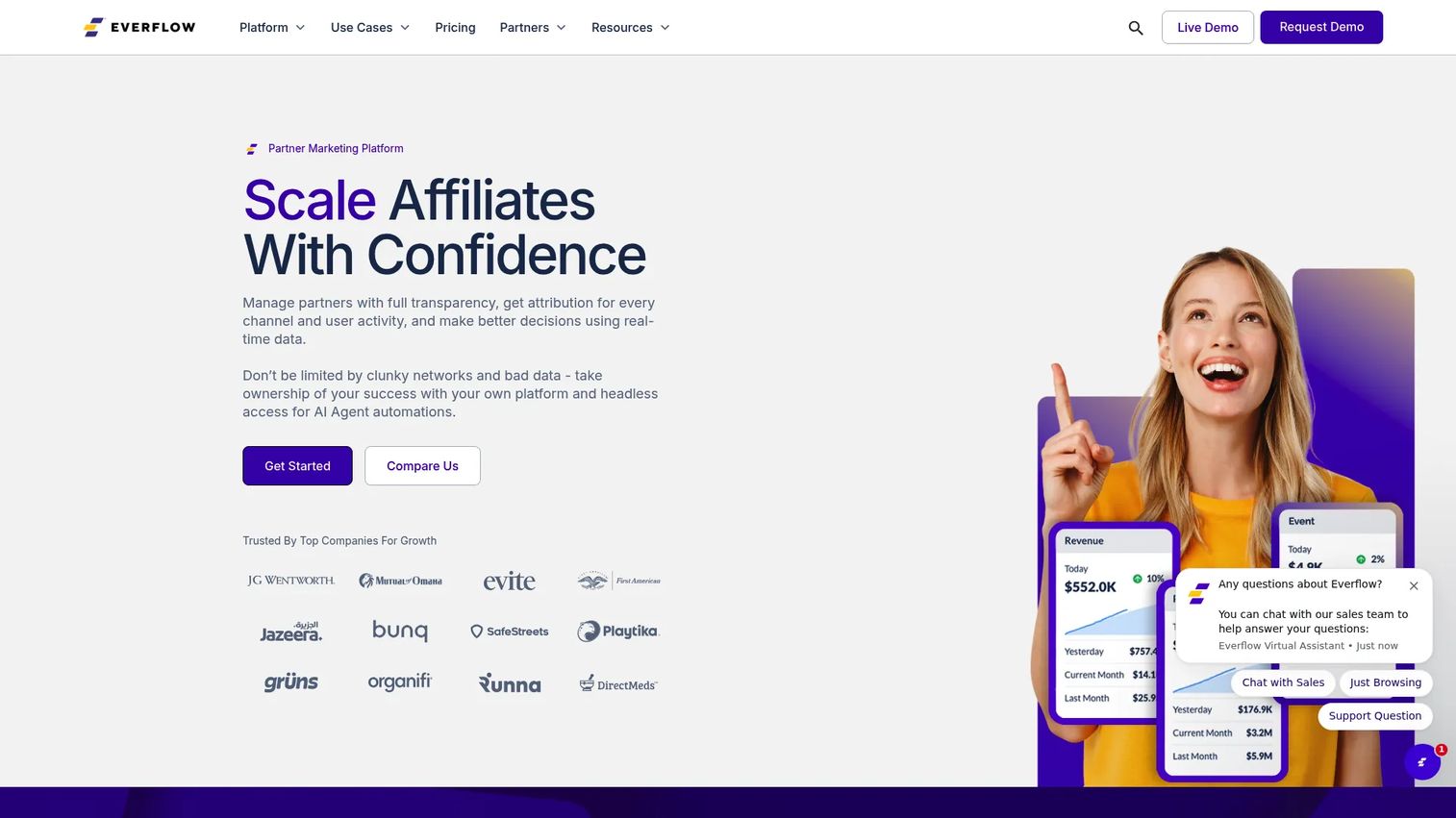 Everflow affiliate tracking and partner management software