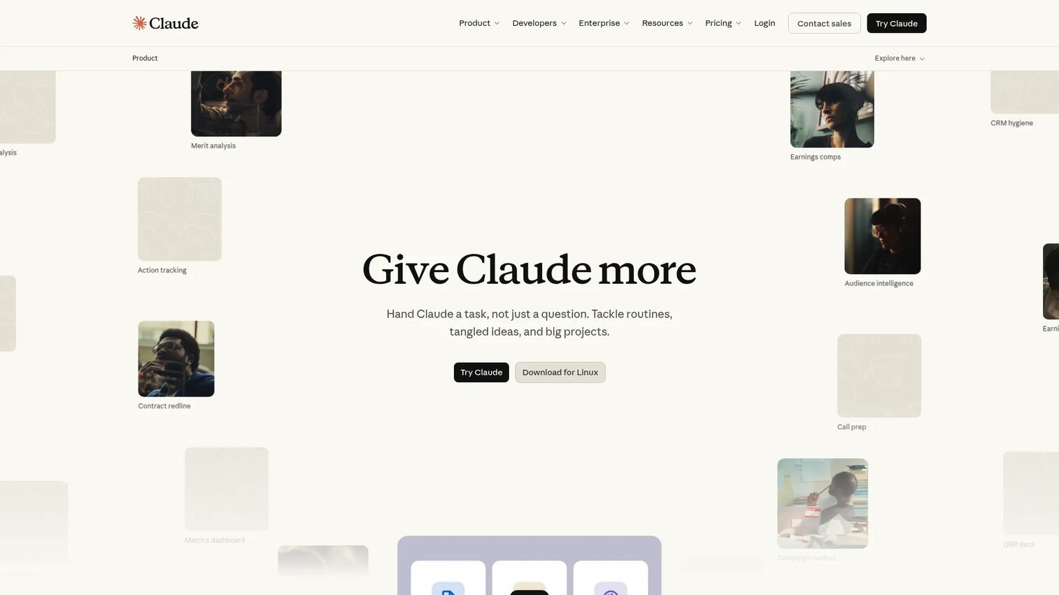 Anthropic Claude platform for long-context document analysis and enterprise AI assistants