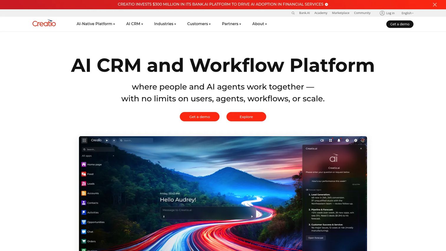 Creatio no-code insurance workflow automation builder