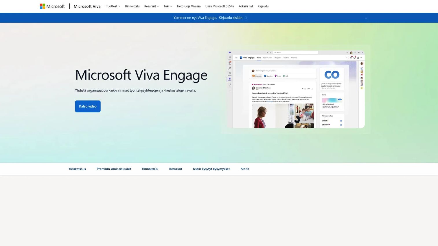 Microsoft Viva Engage communities and leadership conversation interface