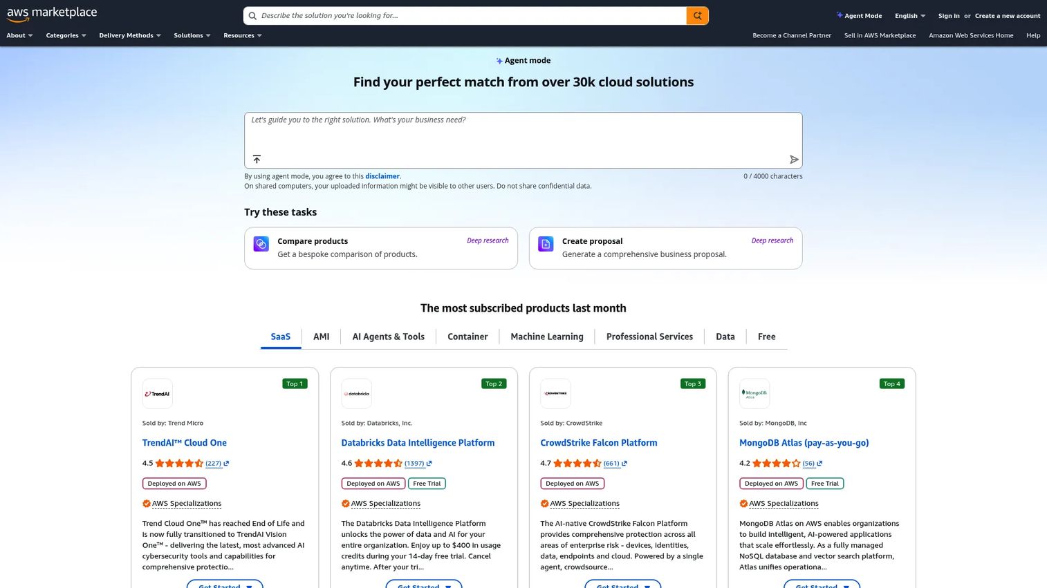 AWS Marketplace API and SaaS listing catalog
