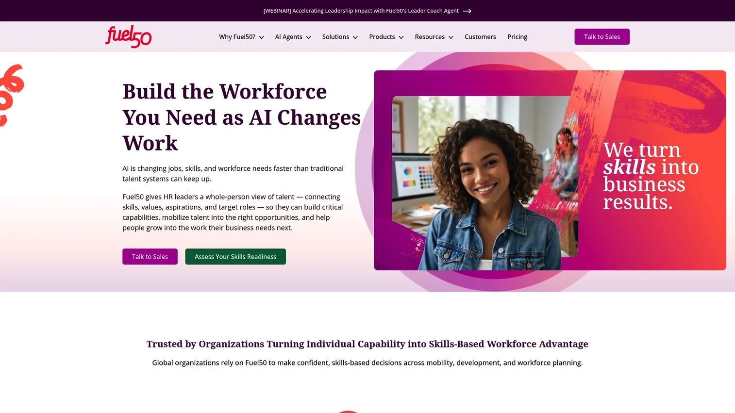 Fuel50 homepage screenshot