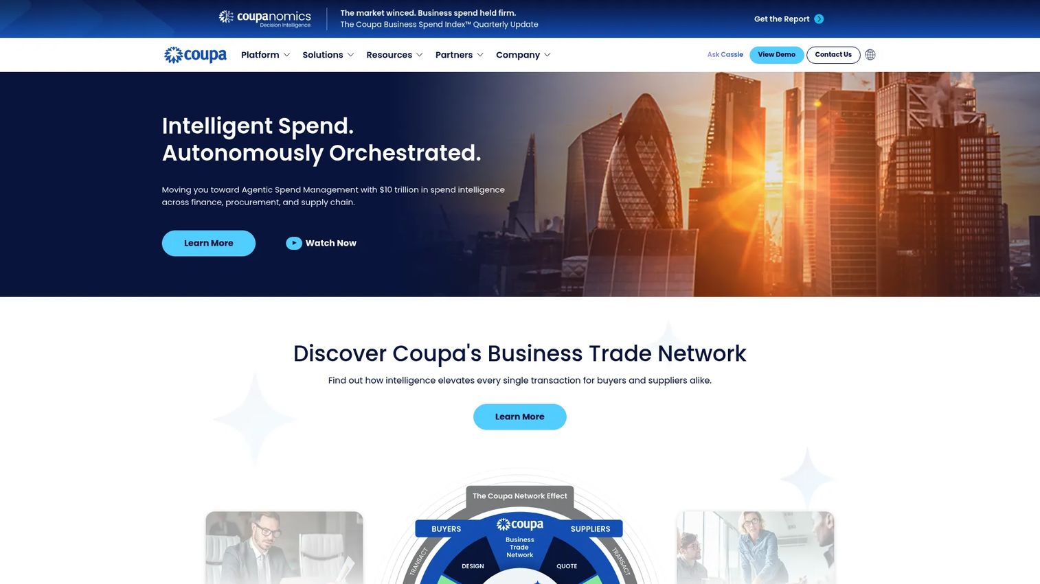 Coupa Supply Chain Modeler scenario analysis for network cost decisions.