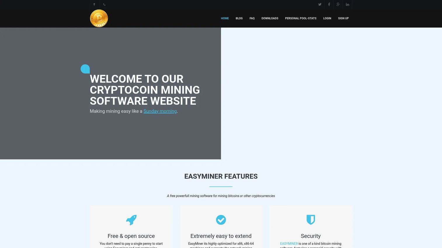 EasyMiner graphical crypto mining software interface