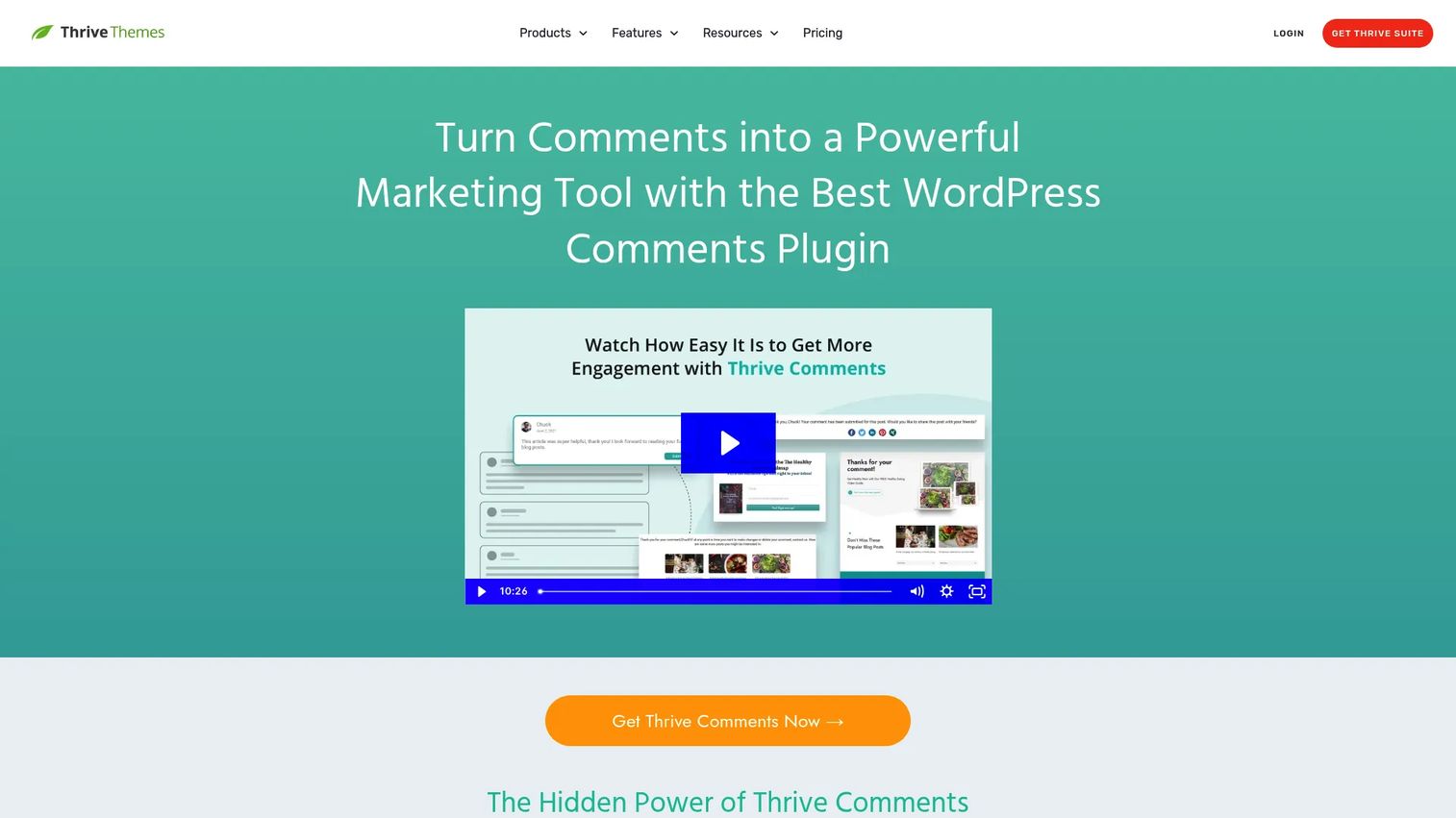 Thrive Comments homepage screenshot