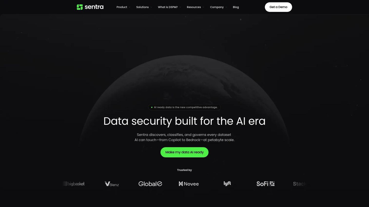 Sentra cloud data security dashboard