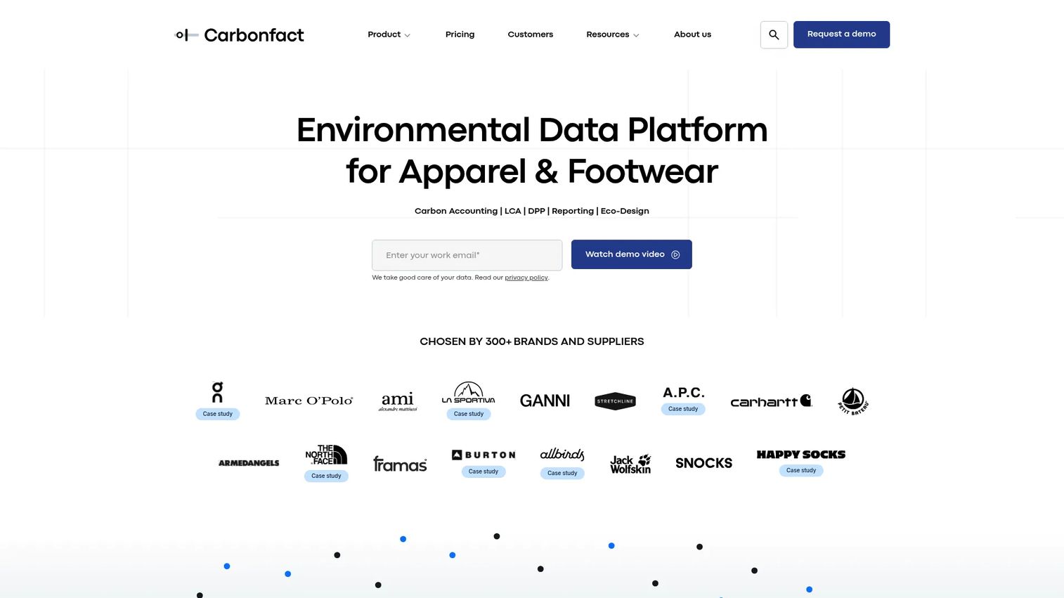 Carbonfact homepage screenshot