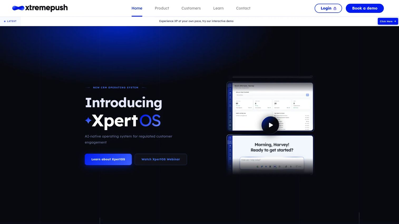 Xtremepush customer engagement platform showing omnichannel campaign builder and segmentation dashboard