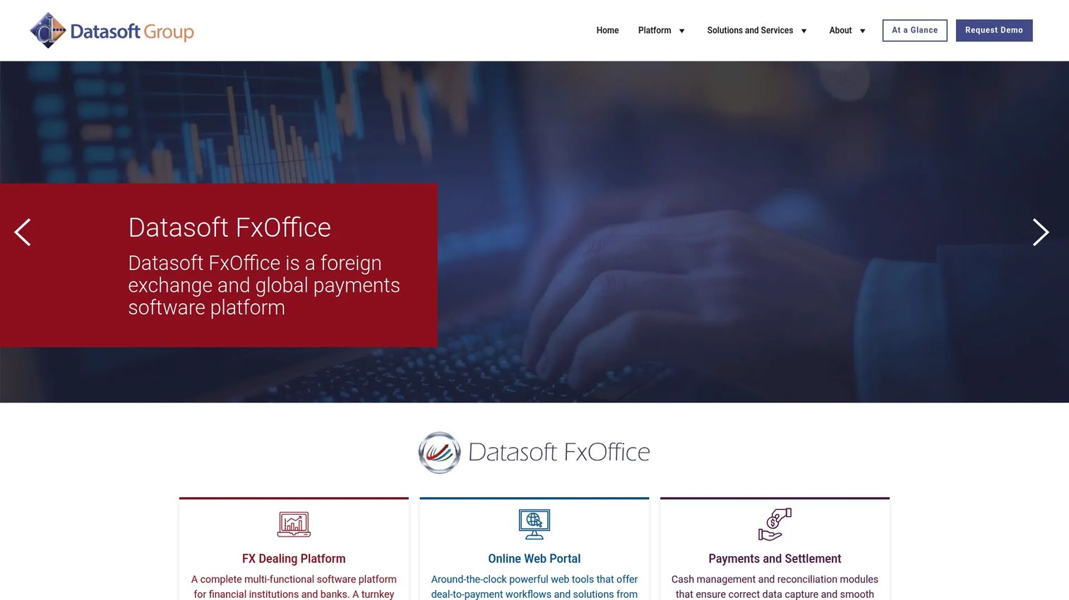 Datasoft FxOffice foreign exchange dealing software dashboard
