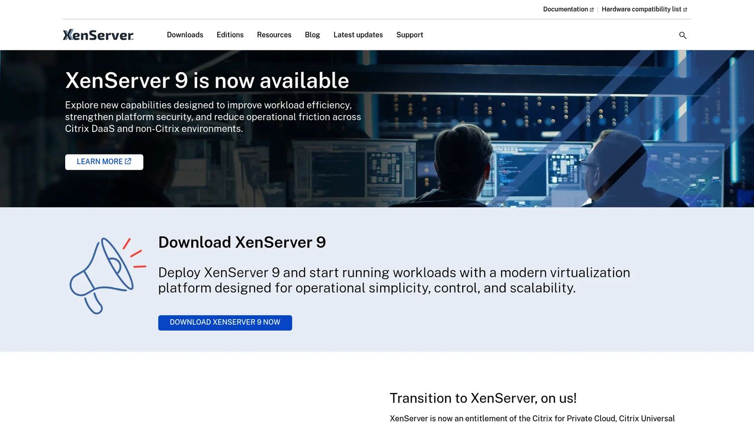 XenServer virtual machine management interface