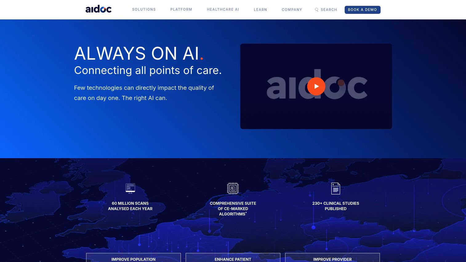 Aidoc homepage screenshot