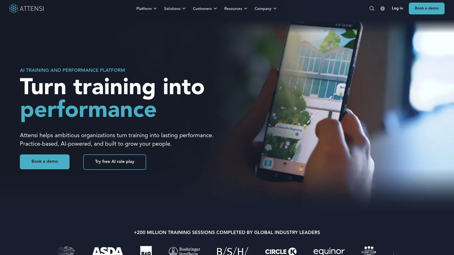 Attensi homepage screenshot