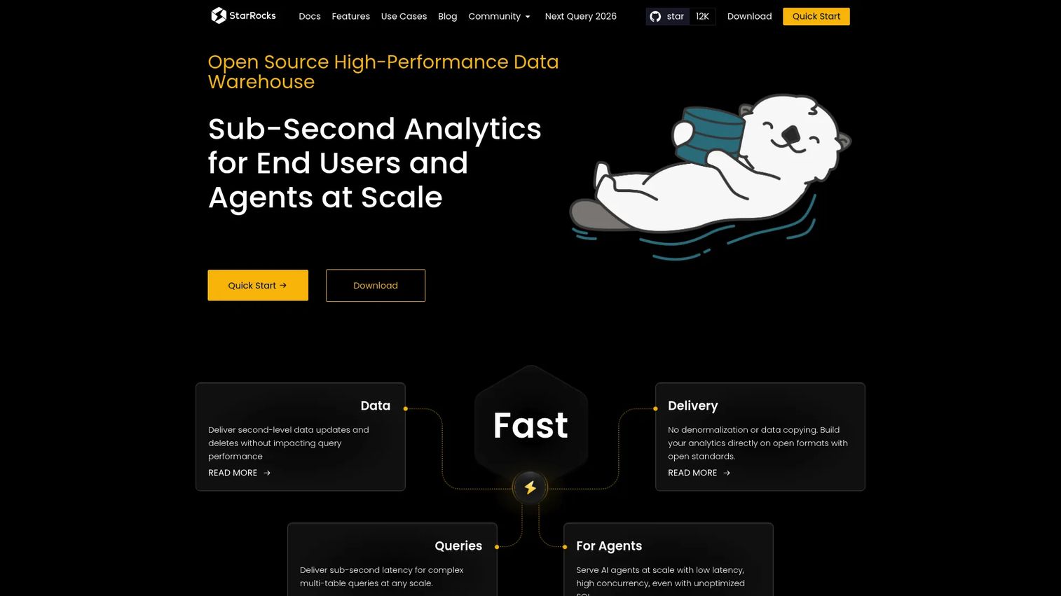 StarRocks real-time OLAP database dashboard
