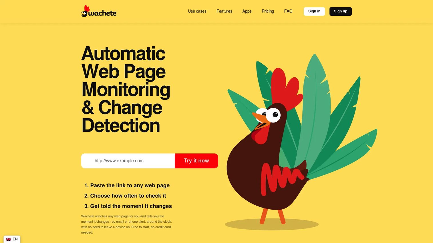 Wachete website monitoring software configured for keyword change alerts
