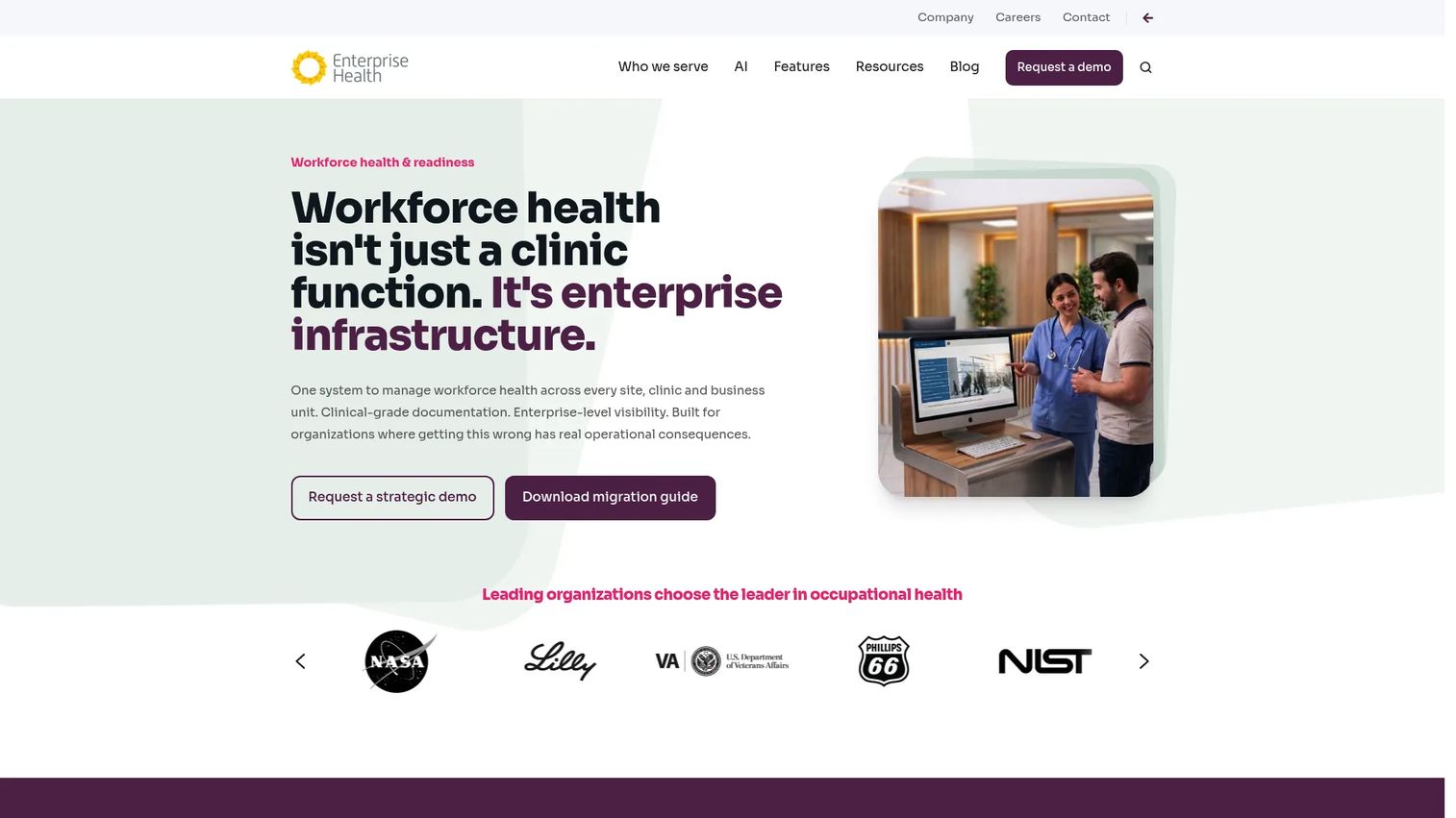 Enterprise Health occupational health platform for employee immunization records and vaccine inventory