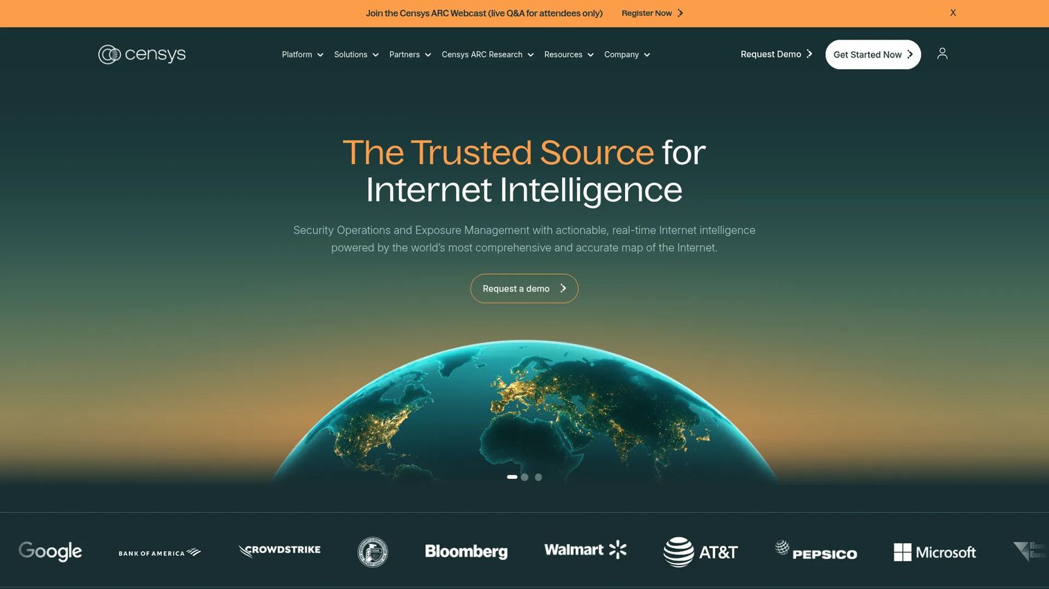 Censys internet asset search interface