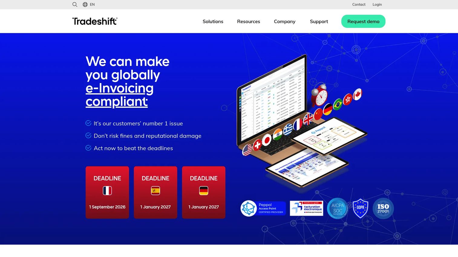 Tradeshift homepage