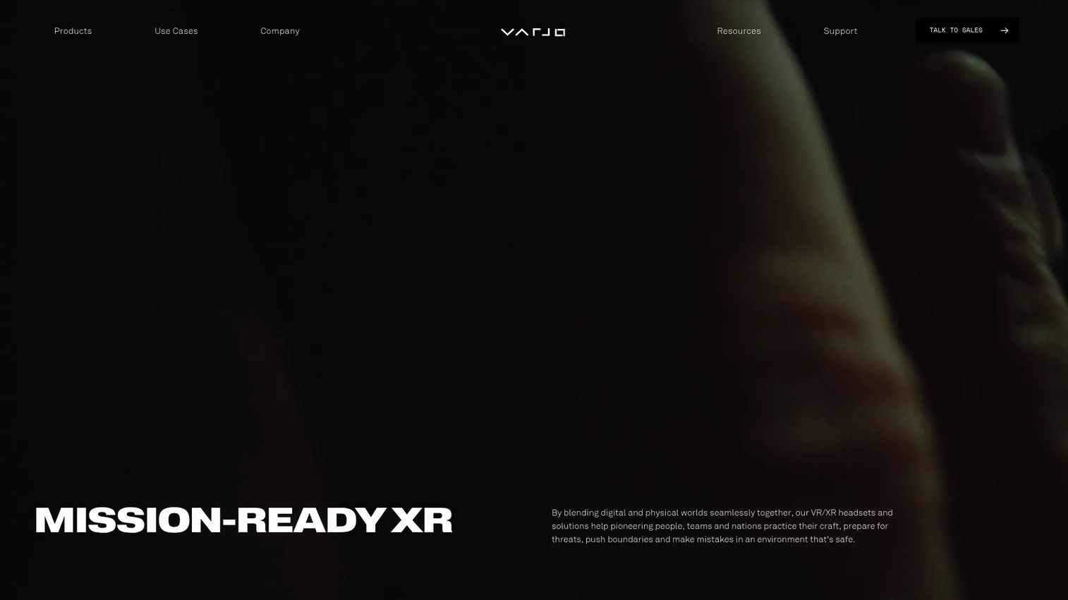 Varjo XR headset used for high-fidelity VR simulation training