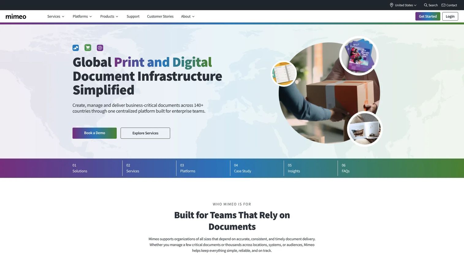 Mimeo enterprise print distribution portal for documents and branded materials