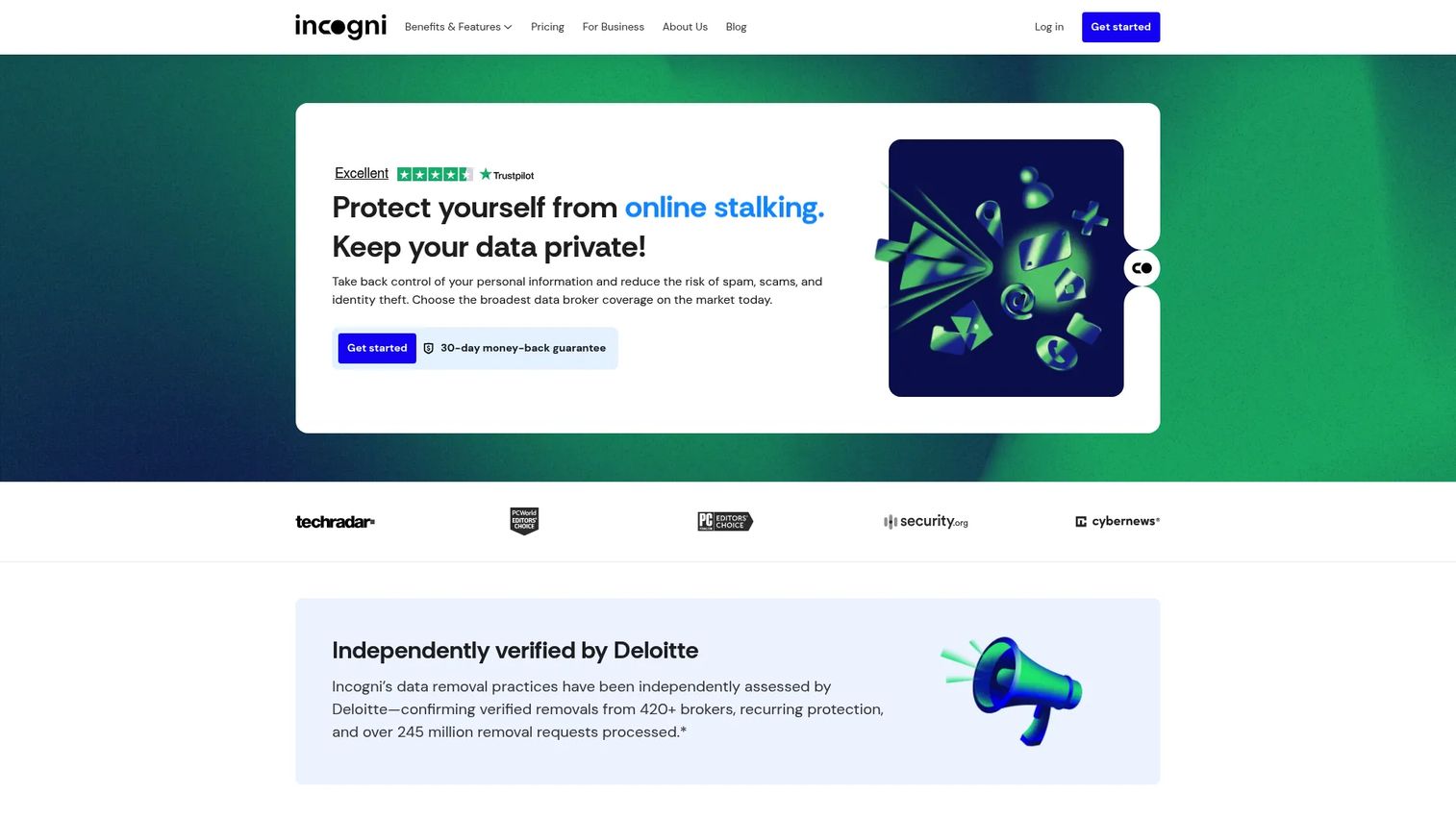 Incogni personal data removal dashboard