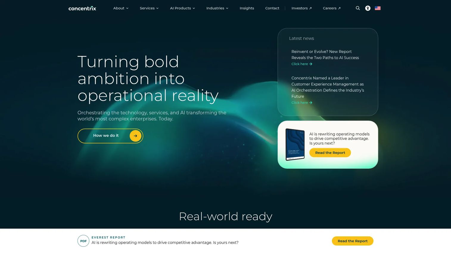 Concentrix BPO company homepage screenshot