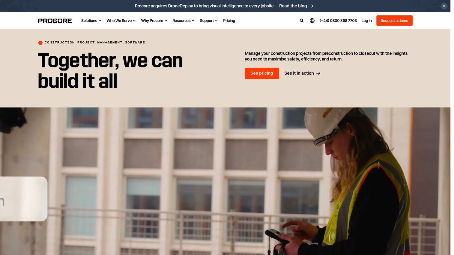 Procore construction project schedule connected to field and project management workflows