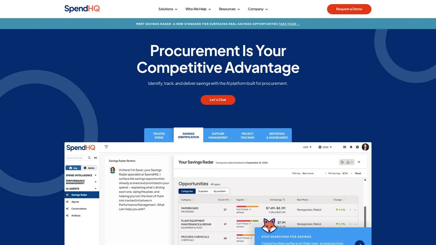 SpendHQ homepage screenshot
