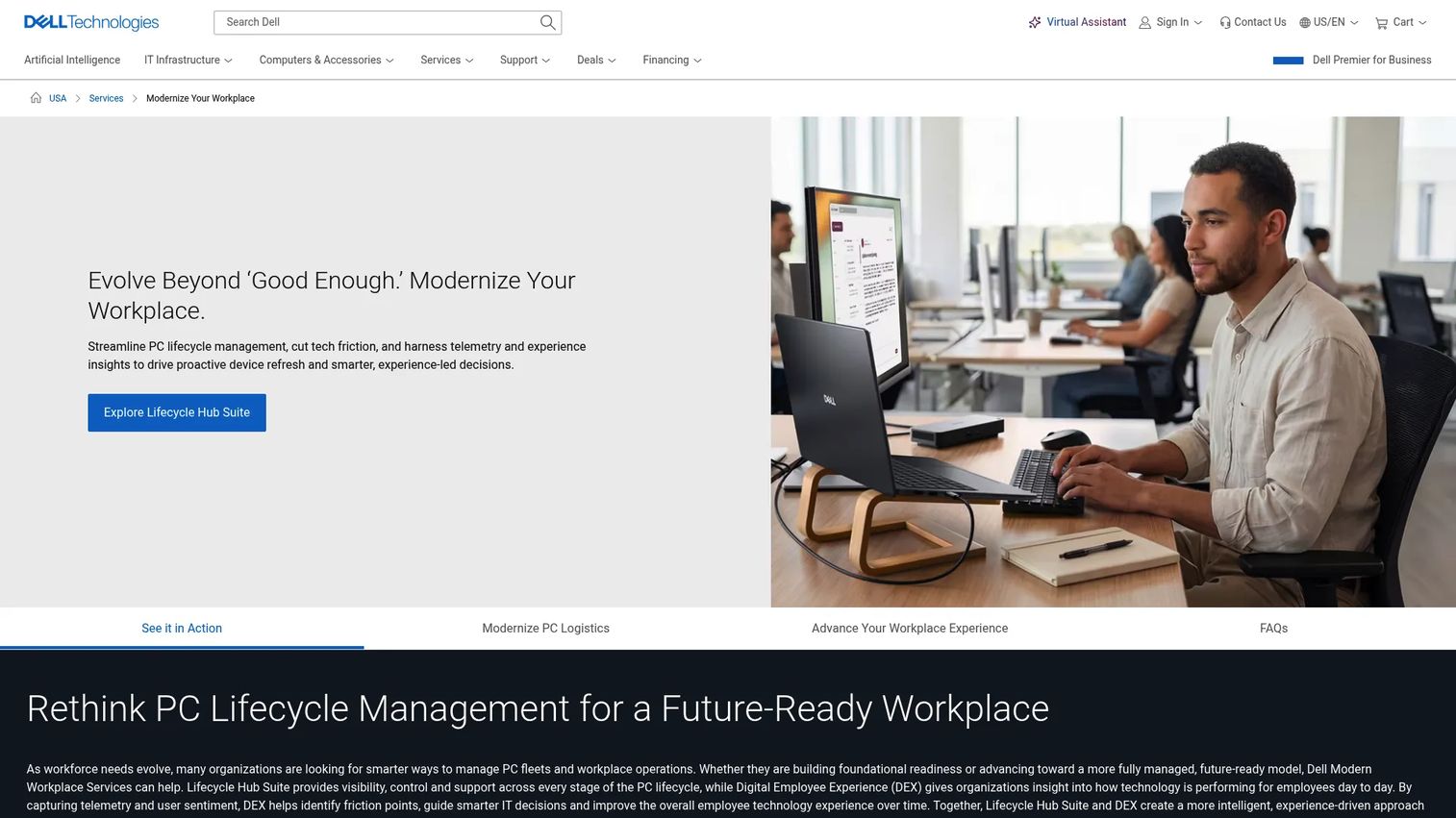 Dell Technologies Services for managed workplace device lifecycle operations