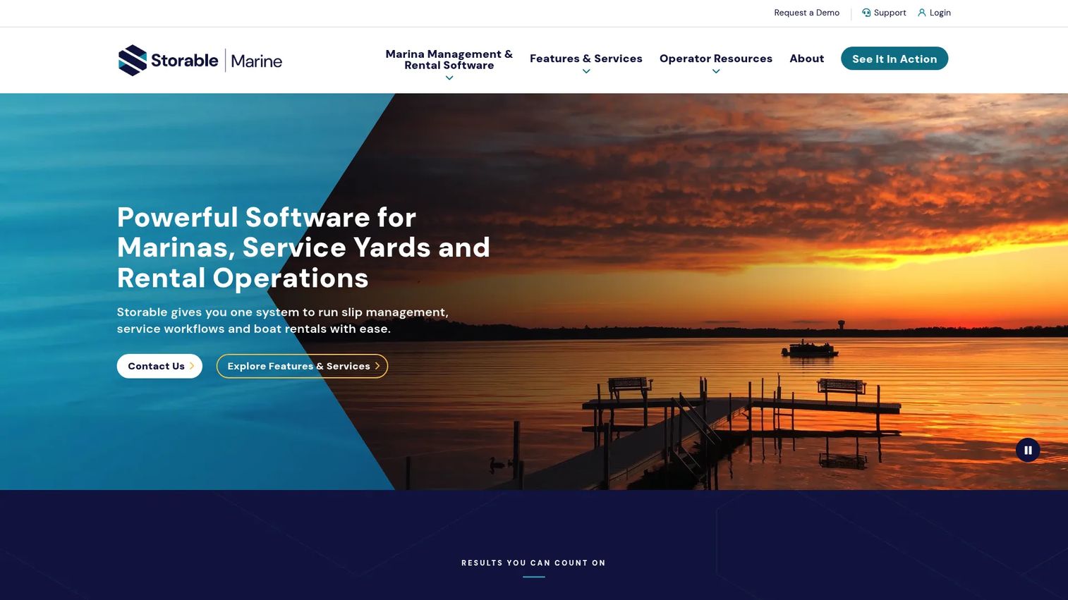 Storable Marine software for dry-stack storage, reservations, and customer billing