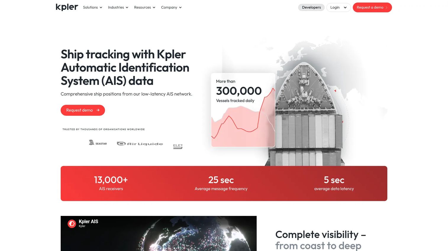Spire Maritime satellite AIS data platform for vessel tracking and maritime analytics