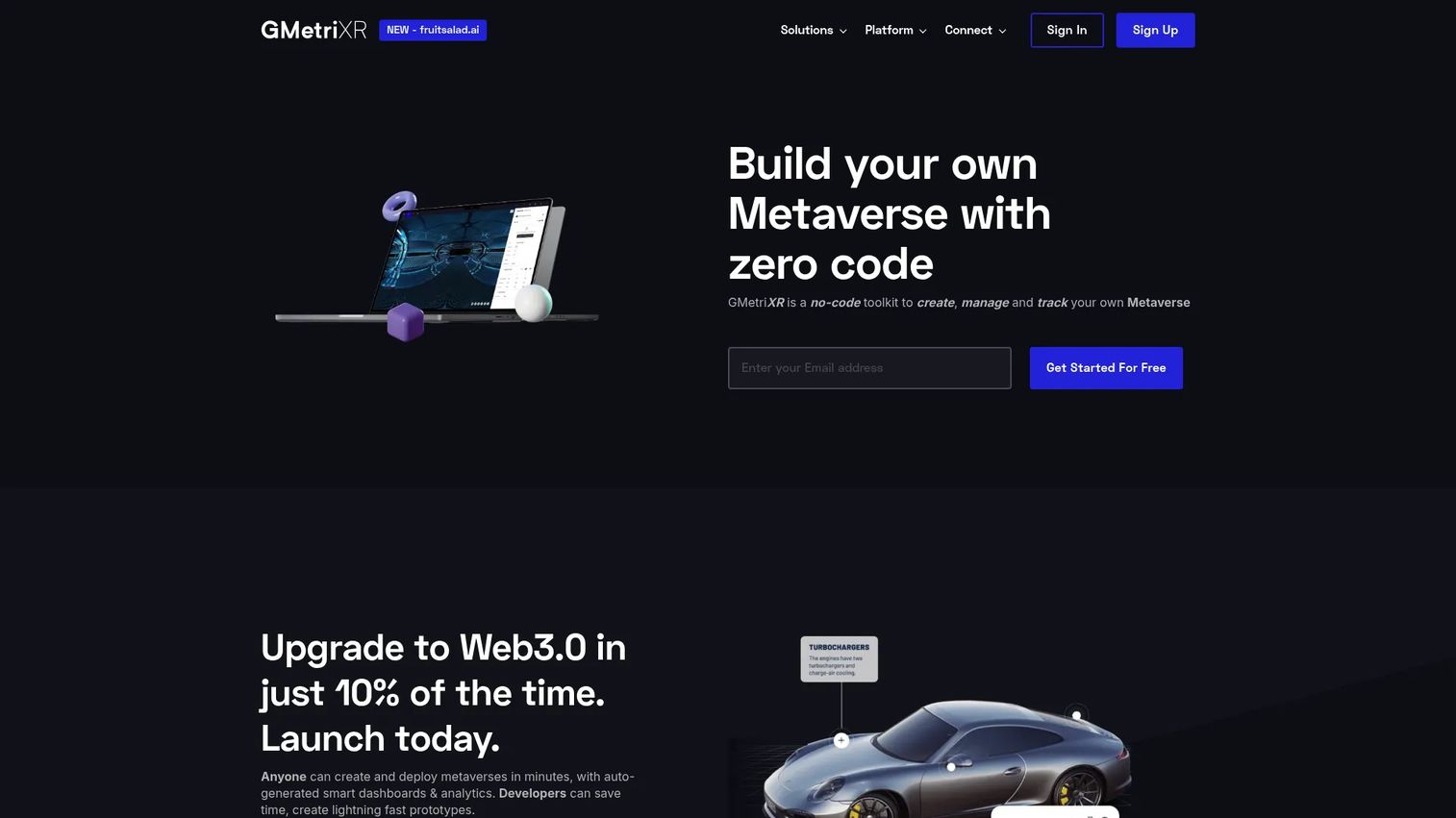 GMetri homepage screenshot