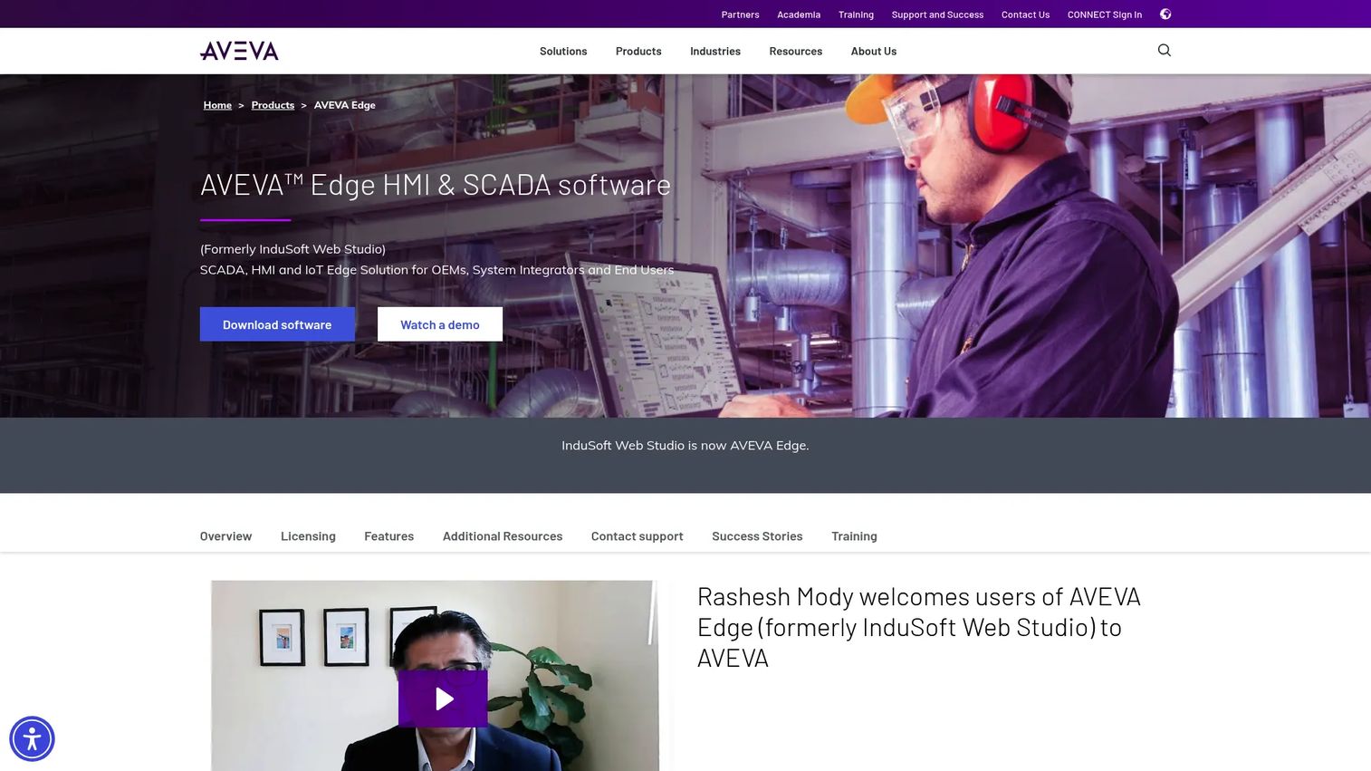 AVEVA Edge HMI and SCADA software for embedded industrial systems