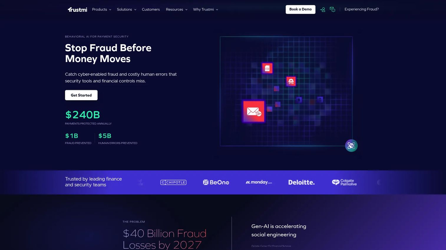 Trustmi B2B payment fraud detection software