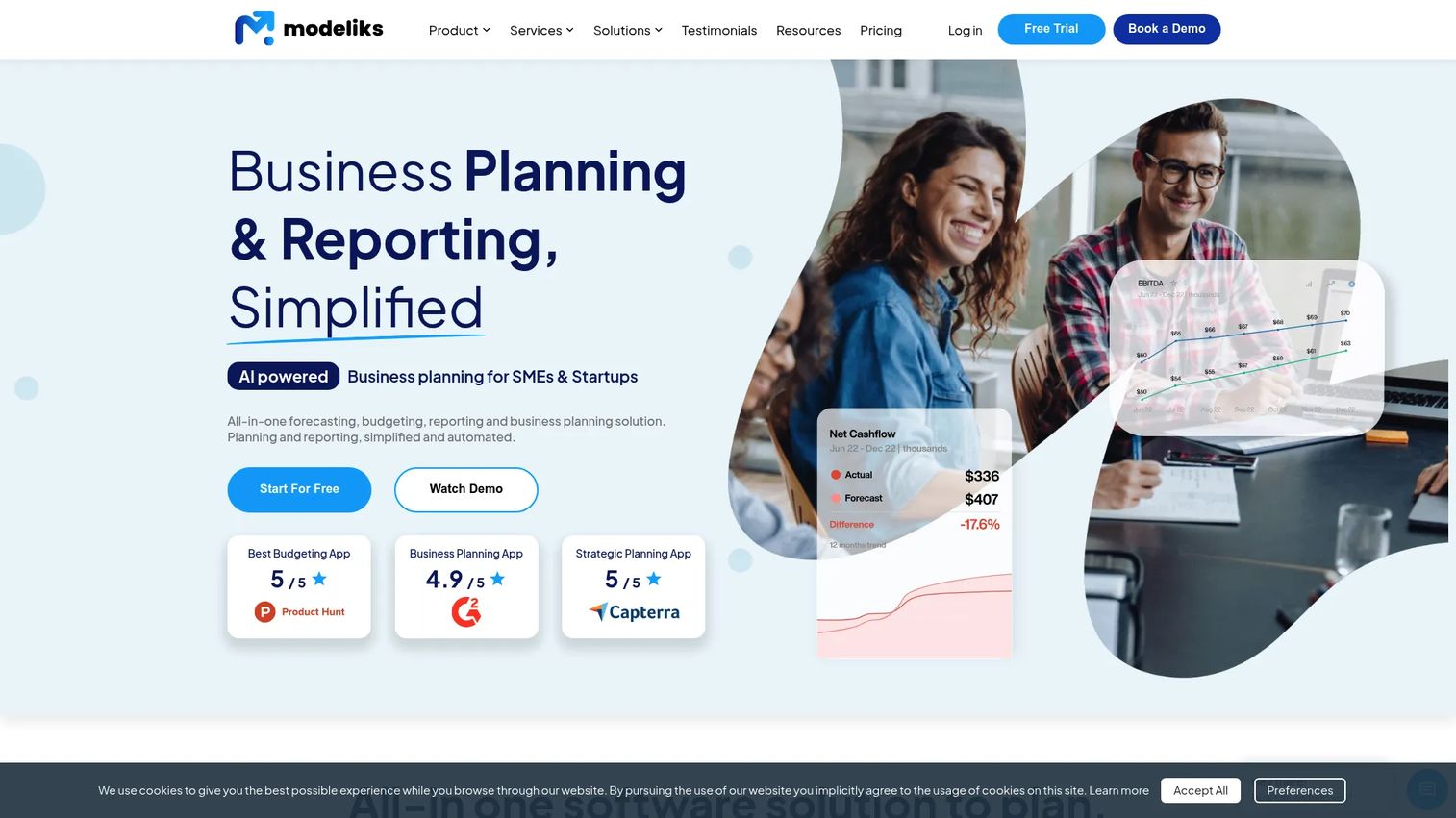 Modeliks homepage screenshot