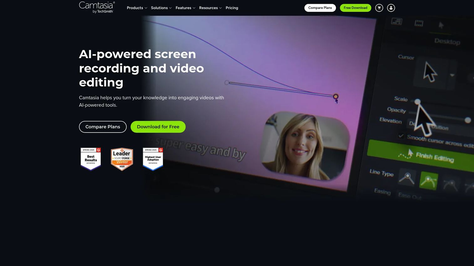 Camtasia timeline video editor for screen recordings
