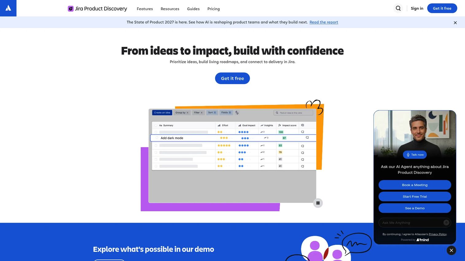 Jira Product Discovery idea prioritization board