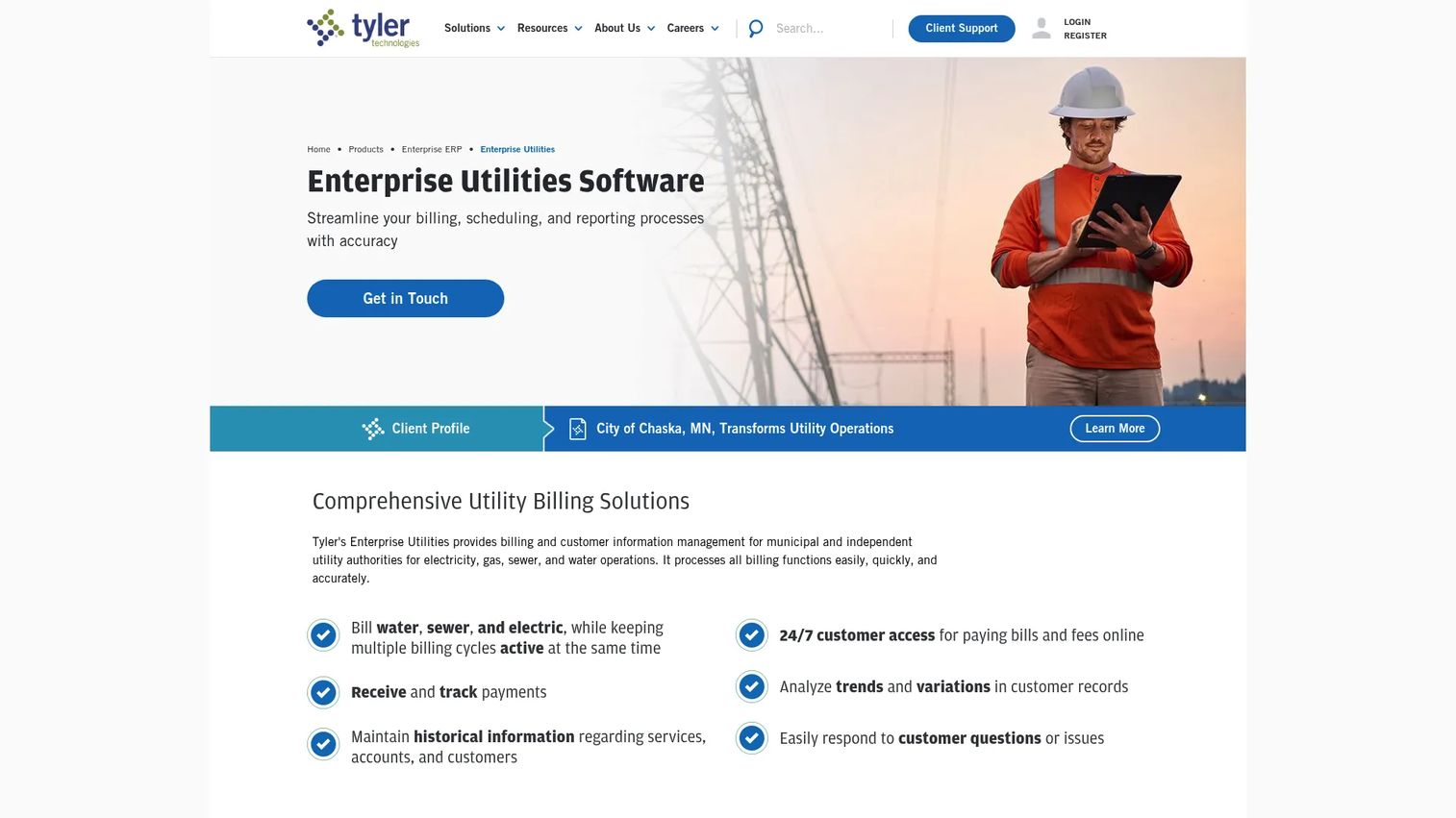 Tyler Technologies utility billing and municipal operations software