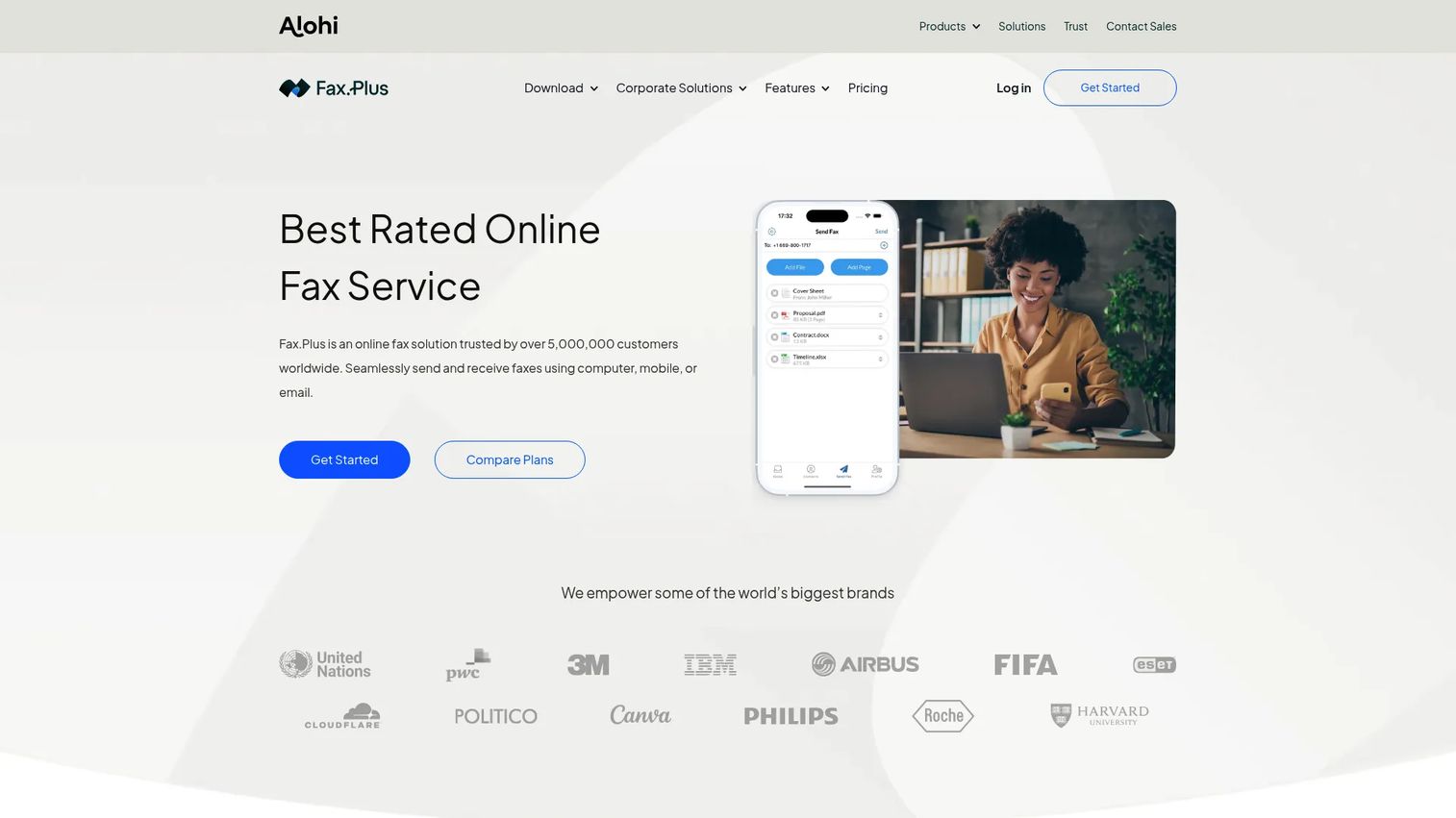 Fax.Plus online fax dashboard