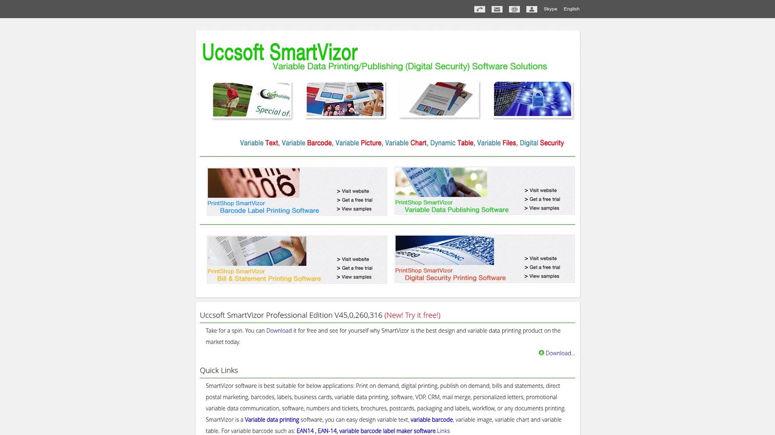 Uccsoft SmartVizor desktop variable data printing software interface