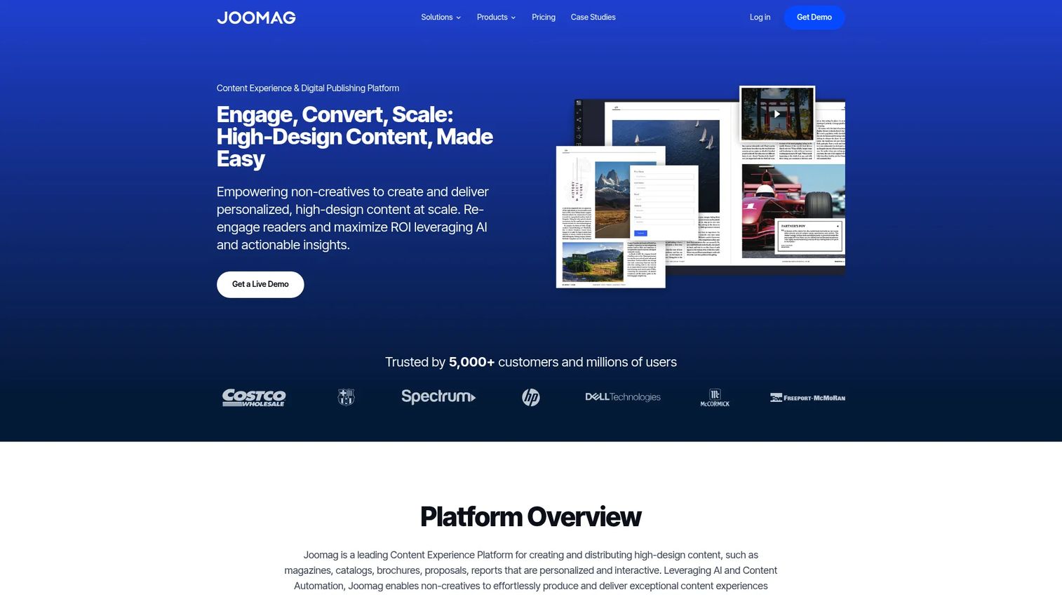 Joomag digital magazine publishing dashboard