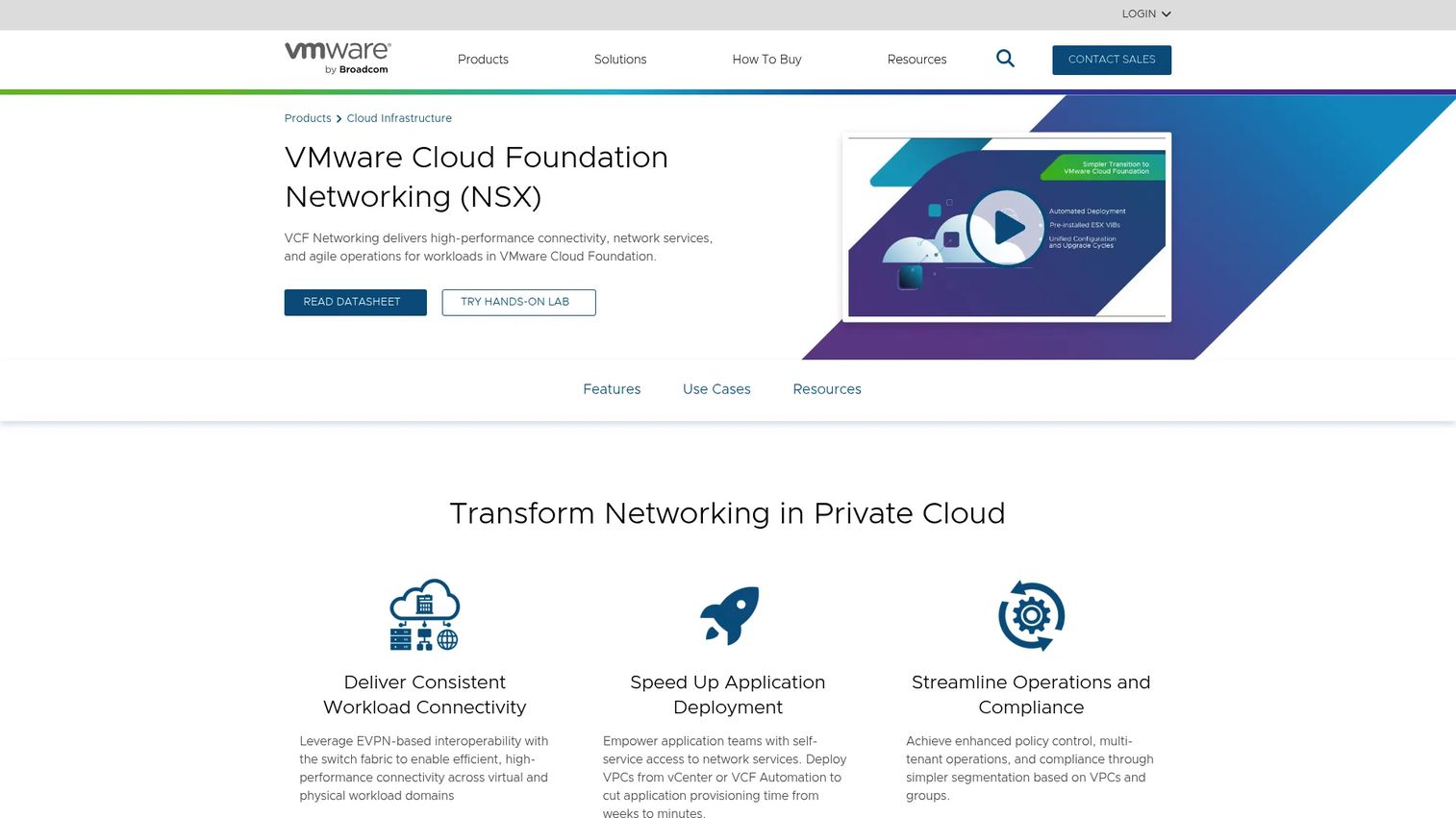 VMware NSX network security and visibility interface