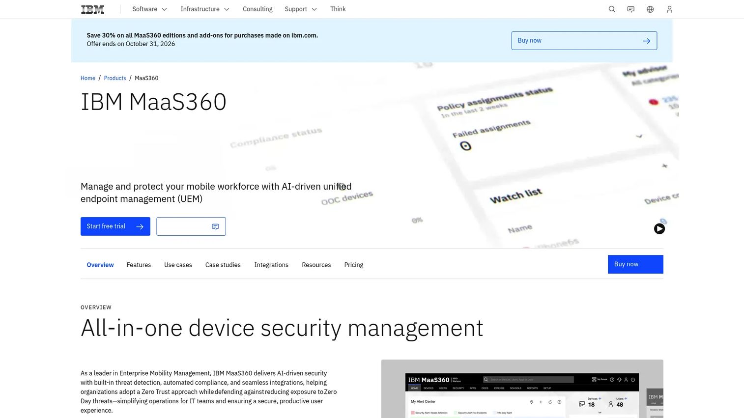 IBM MaaS360 enterprise app catalog and mobile policy management console